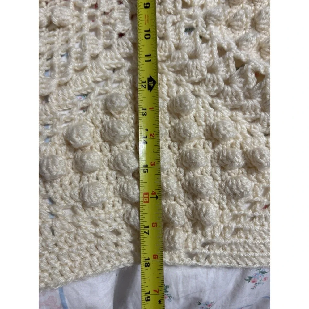 3 Pc Crocheted Cream Granny Square Cottage Core Granny 18
